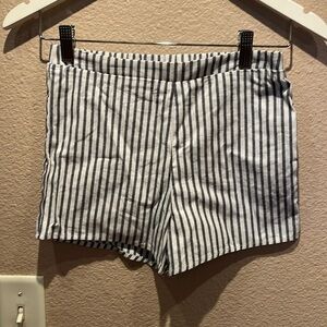 New Tilly’s White Fawn Girls Striped Linen-look Cotton Shorts Blue White Medium